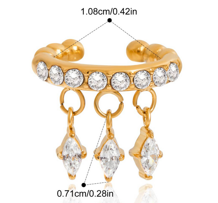 Crystal Rain Earcuff